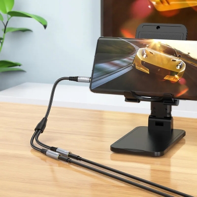 Picture of Hoco UPA21 2 in 1 Male to Female Headset Audio Adapter Cable