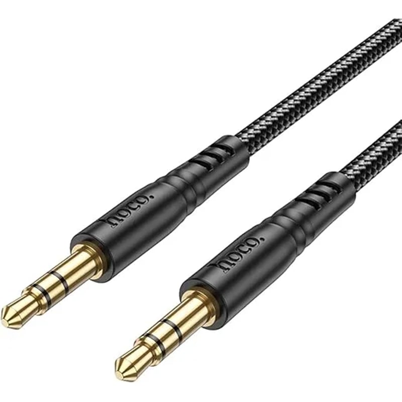 Picture of Hoco UPA24 - Smooth AUX Audio Cable, 3.5mm To 3.5mm, Compatible With Mobile Phones And Tablets, Length: 1M - Black