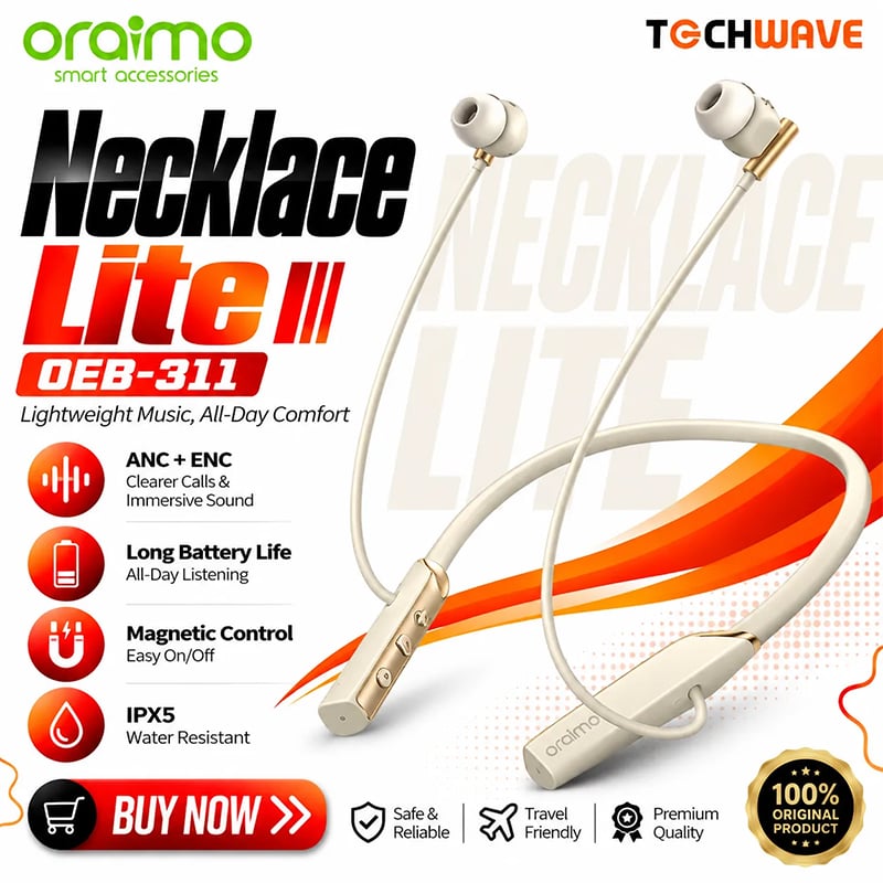 Picture of Oraimo OEB-311 Necklace Lite ENC with Vibration Wireless Neckband