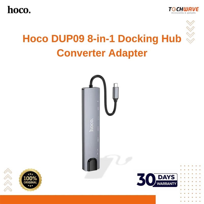 Picture of Hoco DUP09 8-in-1 Docking Hub Converter Adapter