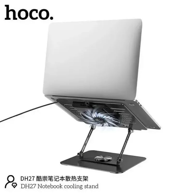 Picture of Hoco DH27 Metal Laptop Cooling Stand with LED Ambient Light 360° Rotation