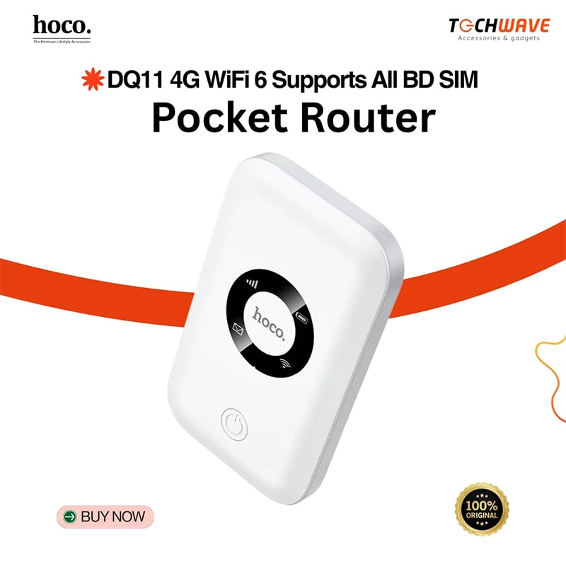 Picture of DQ11 4G Pocket Router WiFi 6 | 12-Hour Backup | Supports All BD SIM