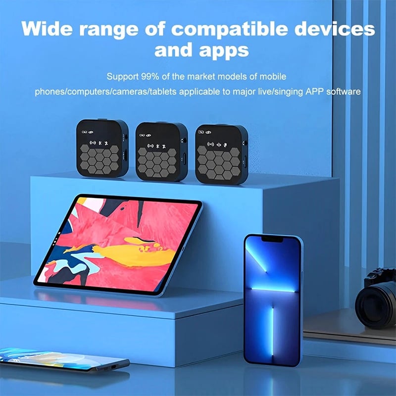 Picture of J32 Pro Professional Charging Case Wireless Lavalier Microphone Black ABS Wireless Microphone for Mobile Phone
