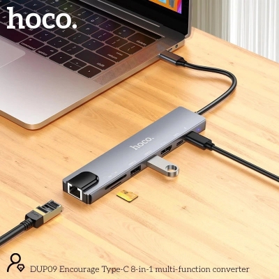 Picture of Hoco DUP09 8-in-1 Docking Hub Converter Adapter