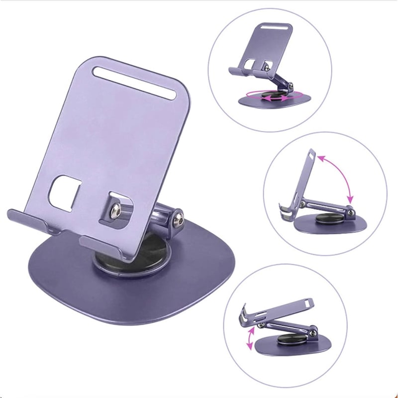 Picture of Aluminium Alloy 360° Rotating Foldable Phone Stand – Universal Metal Desk Holder