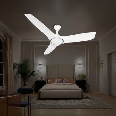 Picture of Qulik Aerovane 52" Modern Decorative Silent ABS Blade Remote Ceiling Fan (White) Q-6572-W | Free Delivery-White