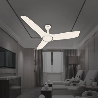 Picture of Qulik Aerovane 52" Modern Decorative Silent ABS Blade Remote Ceiling Fan (White Wood) Q-6572-WW | Free Delivery-White Wood