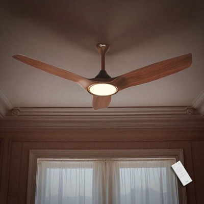 Picture of Qulik Aerovane 52" Modern Decorative Silent ABS Blade Remote Under Light Ceiling Fan (Dark Wooden) Q-6572-DW-UL | Free Delivery-Dark Wooden