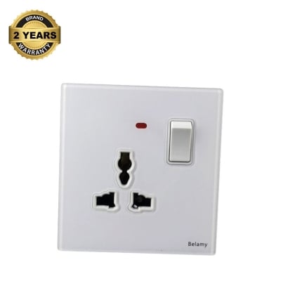 Picture of Belamy White 3-PIN With Switch Socket | BE-154-SW-White