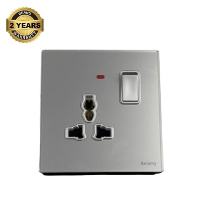 Picture of Belamy Sky Grey 1 Gang 3-PIN Socket | BE-103-SW-Grey