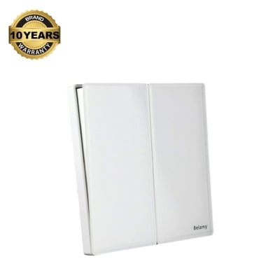 Picture of Belamy White 2 Gang 1 Way Switch | BE-148-SW-White