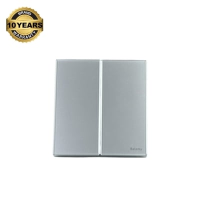 Picture of Belamy Sky Grey 2 Gang 1 Way Switch | BE-107-SW-Grey