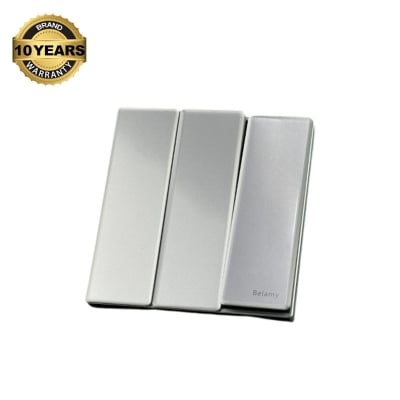 Picture of Belamy 3 Gang 1 Way Switch | BE-108-SW-Grey