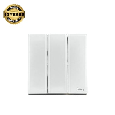 Picture of Belamy White 3 Gang 1 Way Switch | BE-149-SW-White
