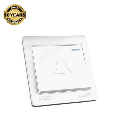Picture of Belamy White-Grey Push Bell| BE-123-SW-White