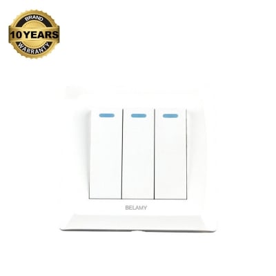 Picture of Belamy White 3 Gang 1 Way | BE-131-SW-White