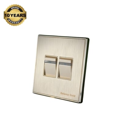 Picture of Belamy Golden 2 Gang 1 Way Switch| BE-134-SW-Gold