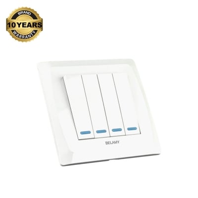 Picture of Belamy White 4 Gang 1 Way | BE-122-SW-White