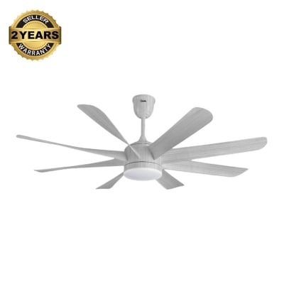 Picture of Qulik Helix UL 60"- Modern Decorative Silent ABS Blade Under light with Remote Ceiling Fan (White Wood) Q-6522-WW-White Wood