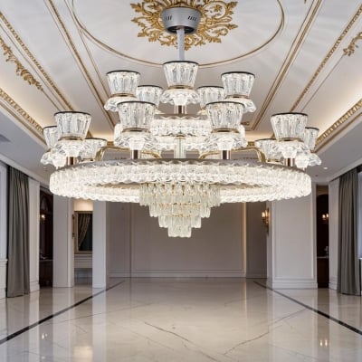 Picture of Qulik Modern LED Chandelier Light (QL-LD657-10+5)-Gold
