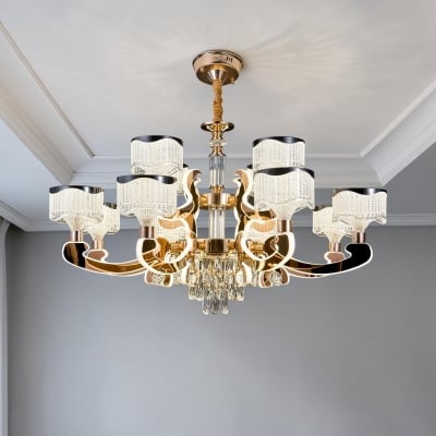 Picture of Qulik Modern Candle Crystal Chandelier Decoration Pendant Hanging Double Layer 3 Color LED Ceiling Light (QL-LD202-8+4)-Gold