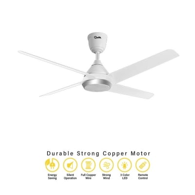 Picture of Qulik Alpha Edge 4B 53"- Decorative Energy Saving BLDC Remote Control Ceiling Fan (Parle White) | Q-6576-PW  | Free Delivery
