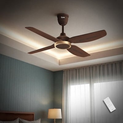 Picture of Qulik Windora 56" Decorative Energy Saving BLDC Remote Control Ceiling Fan (Dark Wood) | Q-6575-DW | Free Delivery