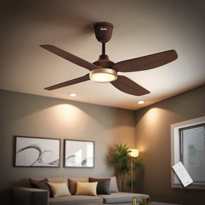 Picture of Qulik Windora 56" Decorative Energy Saving BLDC Remote Control Underlight Ceiling Fan (Dark Wood) | Q-6575-DW-UL | Free Delivery