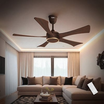 Picture of Qulik Falcon 53" Decorative Energy Saving BLDC Remote Control Ceiling Fan (Dark Wood) |Q-6574-DW | Free Delivery