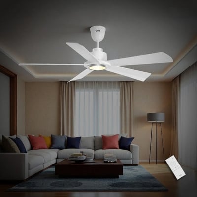 Picture of Qulik Quantom 56" Decorative Silent ABS Blade Remote Underlight Ceiling Fan (Pearl White) | Q-6573-PW-UL | Free Delivery