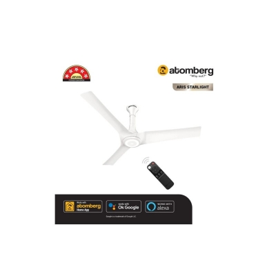 Picture of Atomberg Aris Starlight 48" Silent Energy Efficient BLDC Motor With Smart IoT And IR Remote Ceiling Fan (Marble White) AT-125 | Free Delivery-Marble White