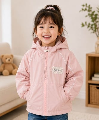 Picture of Girls’ Winter Hooded Jacket – Soft Pink | 2–6 Years-Pink