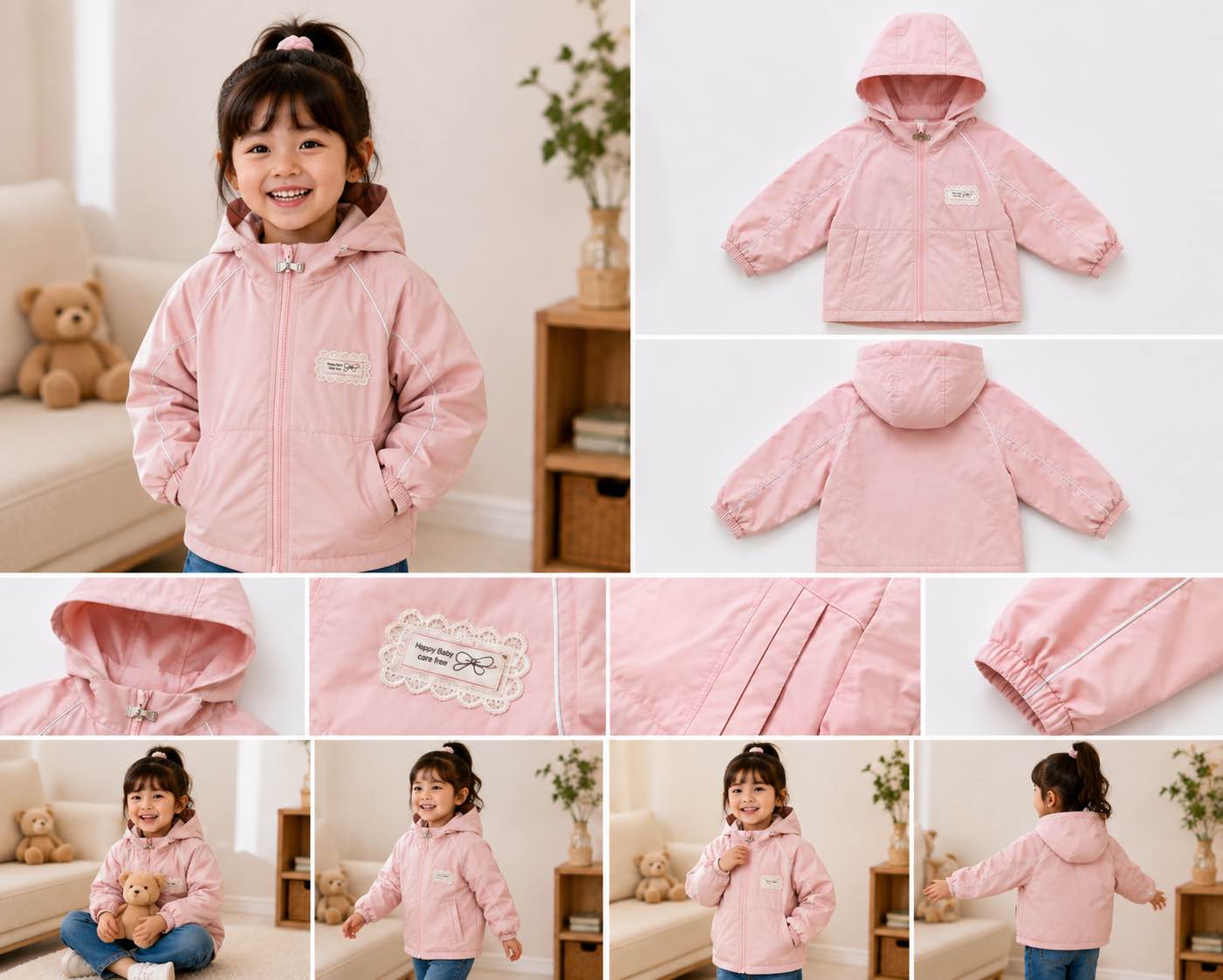 Picture of Girls’ Winter Hooded Jacket – Soft Pink | 2–6 Years-Pink