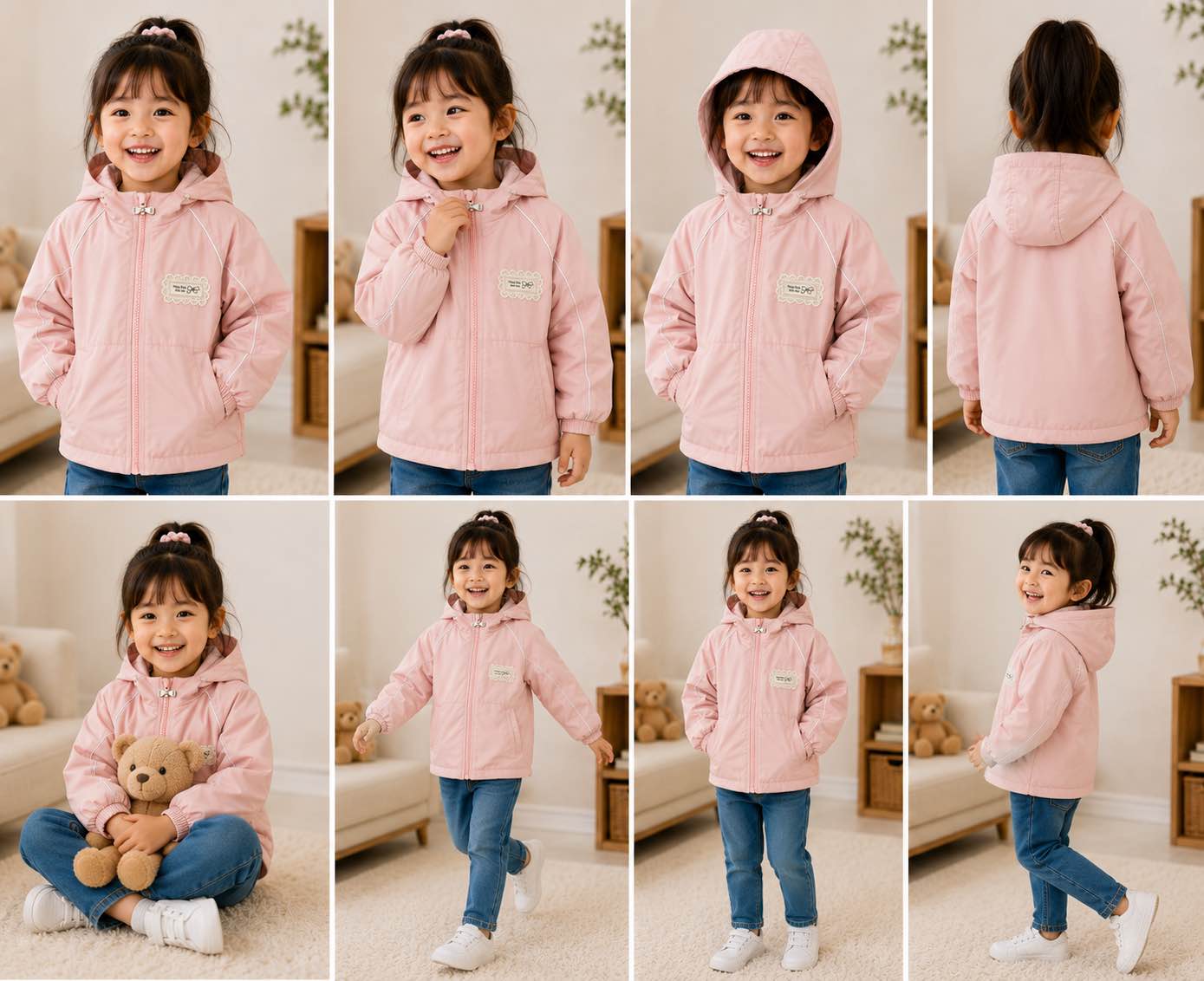 Picture of Girls’ Winter Hooded Jacket – Soft Pink | 2–6 Years-Pink