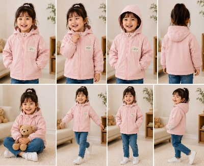 Picture of Girls’ Winter Hooded Jacket – Soft Pink | 2–6 Years-Pink