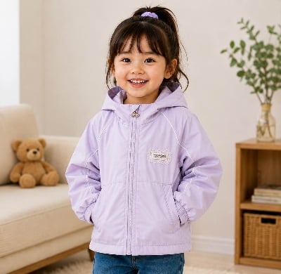 Picture of Girls’ Winter Hooded Jacket – Lavender | 2–6 Years-Violet