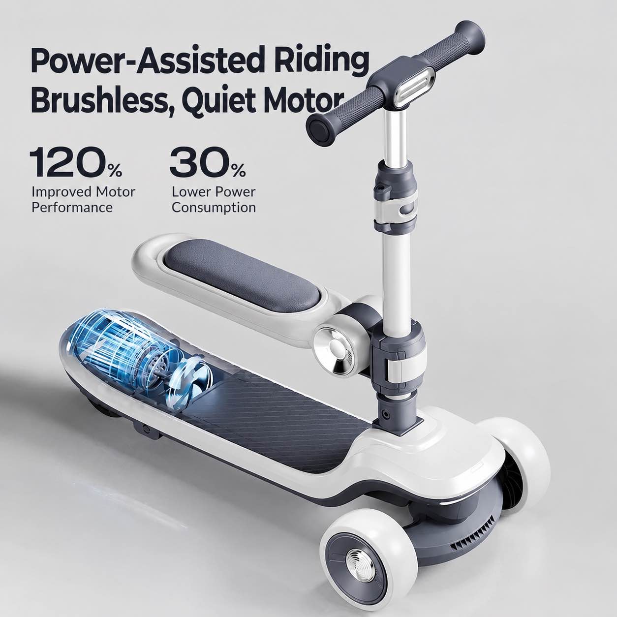 Picture of Children Electric Scooter for age 2-12 years full automatic transmission-Multicolor