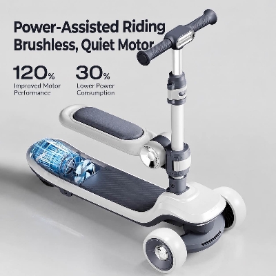 Picture of Children Electric Scooter for age 2-12 years full automatic transmission-Multicolor