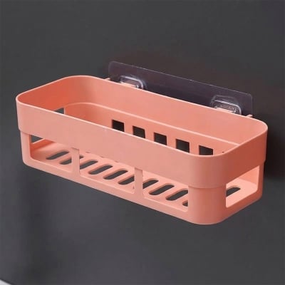 Picture of Bathroom Shelves Plastic Wall Mounted Kitchen and Bathroom Shelf Toothbrush Holder Multicolor Corner-White