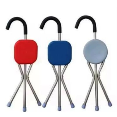 Picture of Old Man Crutch Chair Three Legs Fold Multifunction Seat multicolour.