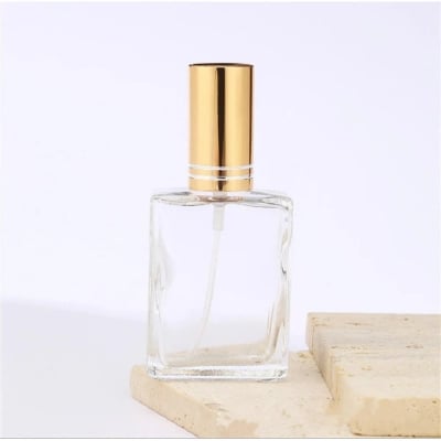 Picture of Glass Perfume dispenser  Refillable 15ML Transparent Spray bottle Flat  Square  Empty bottles for Fragrance application Travel  Beauty industry  Cosmetics packaging-Black