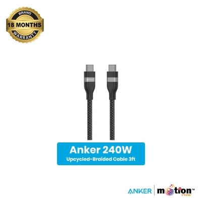 Picture of Anker 240W Upcycled-Braided USB-C to USB-C Cable 3ft-Black