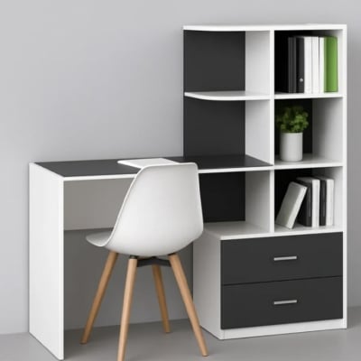 Picture of Furni Zone Minimalist Corner Study Table With Shelves