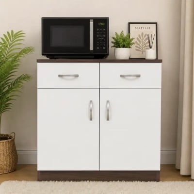 Picture of Furni Zone Kitchen Cabinet With Door And Drawer Engineered MDF Kitchen Cabinet Finish Color - Brown & White(Do-It-Yourself)