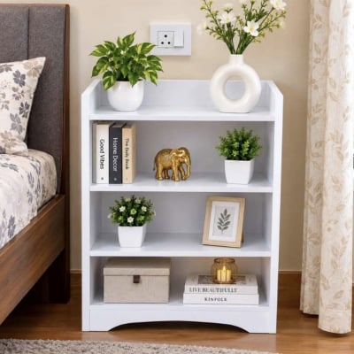 Picture of Furni Zone Crownista Bedside Table Finish Color -WHITE(Do-It-Yourself)