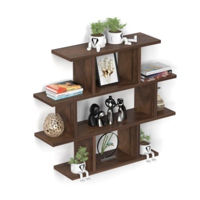 Picture of Furni Zone New Arrival 4 Layer Wall Mount Design Bookshelf Filing Cabinet Books Rack Organizer For Décor Display.
