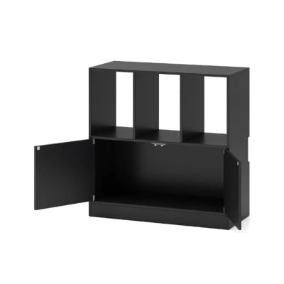 Picture of Furni Zone 3-Tier Cubby Book Shelf With Open Compartments & Cabinet