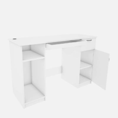 Picture of Furni Zone White Finish Study & Computer Table - Modern Office Desk For Home & Workspace