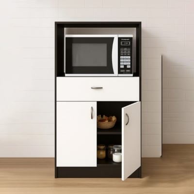 Picture of Furni Zone Home/Office Full Kitchen Cabinet (Finish Color - White & Black)