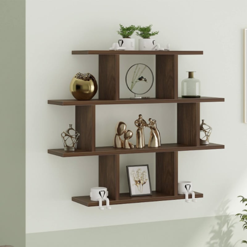 Picture of Furni Zone New Arrival 4 Layer Wall Mount Design Bookshelf Filing Cabinet Books Rack Organizer For Décor Display.